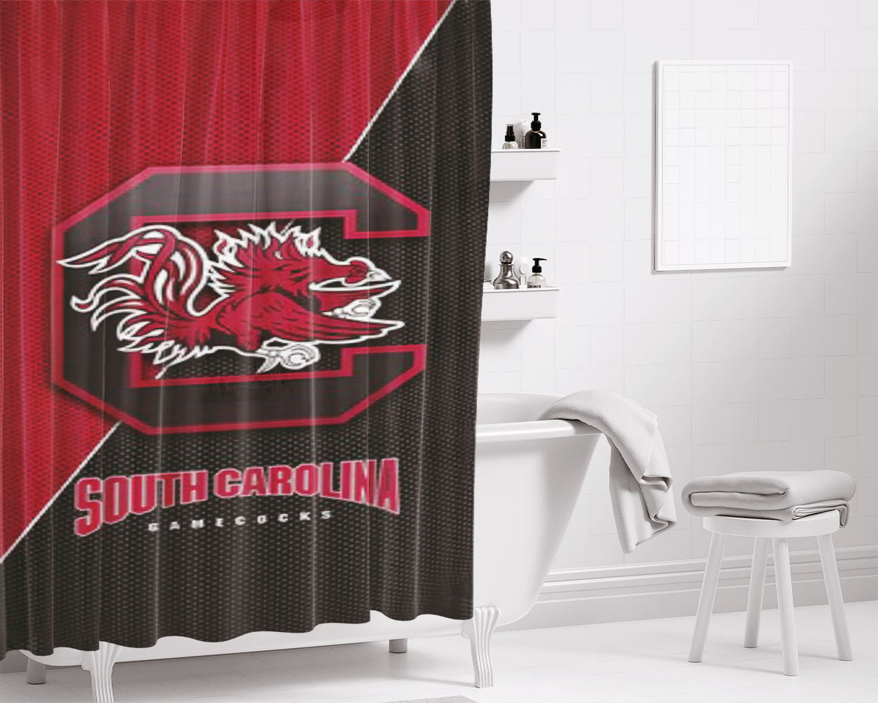South Carolina Gamecocks Nfl Football 1 Bathroom Shower Curtain Fabric Waterproof | 66 X 72 Inch