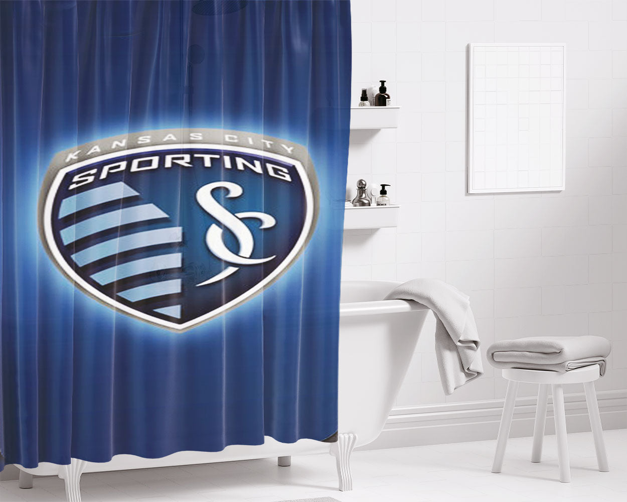 Sporting Kansas City Bathroom Shower Curtain Fabric Waterproof | 66 X 72 Inch