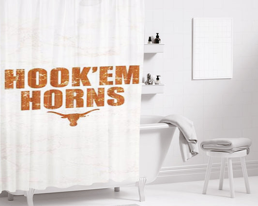 Personalized Texas A M Scratch Orange Shower Curtain Farmhouse Bathroom Decor