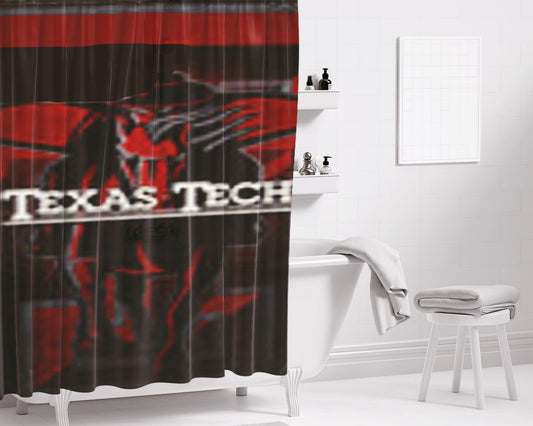 Personalized Texas Tech Shower Curtain Farmhouse Bathroom Decor
