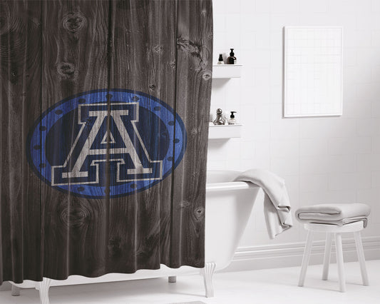 Personalized Toronto Argonauts Nfl Logo Dark Wood Wallpaper Shower Curtain Farmhouse Bathroom Decor