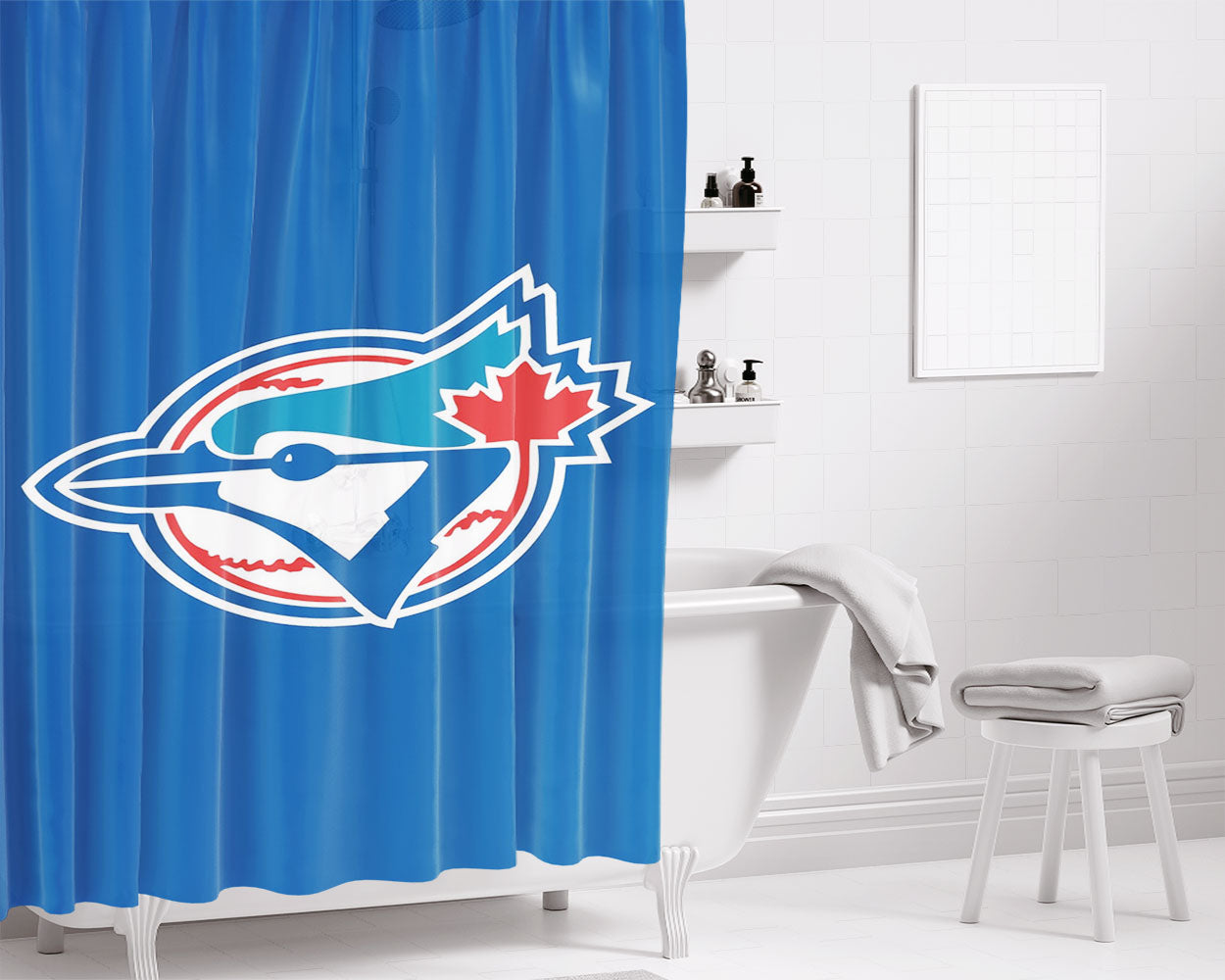 Toronto Blue Jays Mlb Baseball Team Bathroom Shower Curtain Fabric Waterproof | 66 X 72 Inch