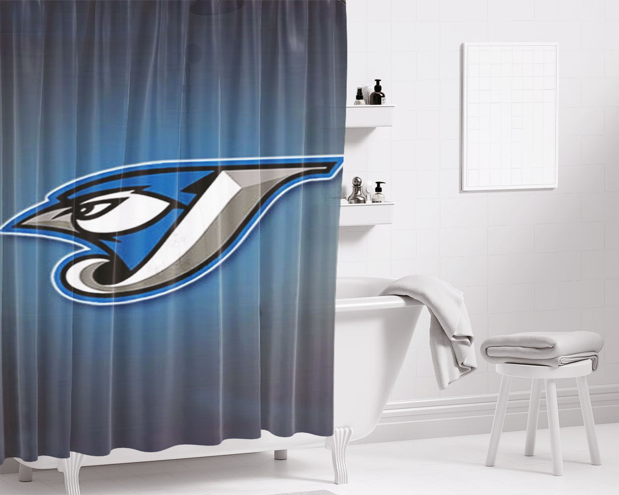 Toronto Blue Jays Symbol Bathroom Shower Curtain Fabric Waterproof | 66 X 72 Inch