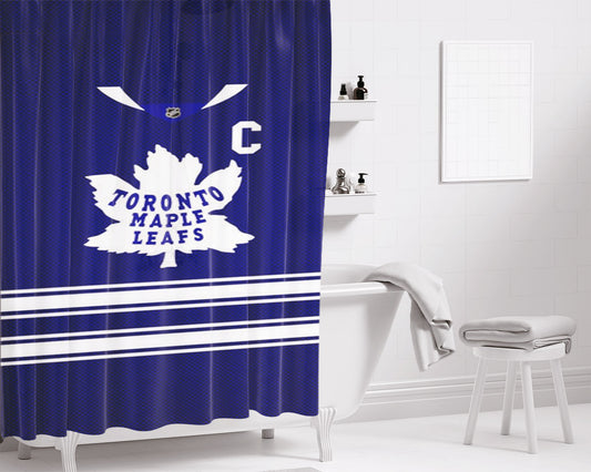 Personalized Toronto Maple Leafs Hockey Shower Curtain Farmhouse Bathroom Decor