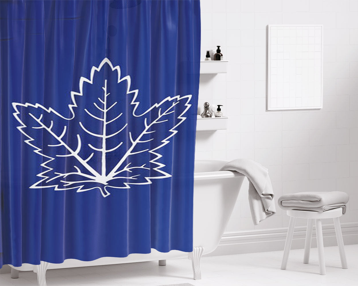 Toronto Maple Leafs Neon Bathroom Shower Curtain Fabric Waterproof | 66 X 72 Inch