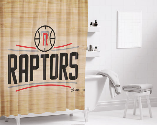 Personalized Toronto Raptors Emblem Shower Curtain Farmhouse Bathroom Decor
