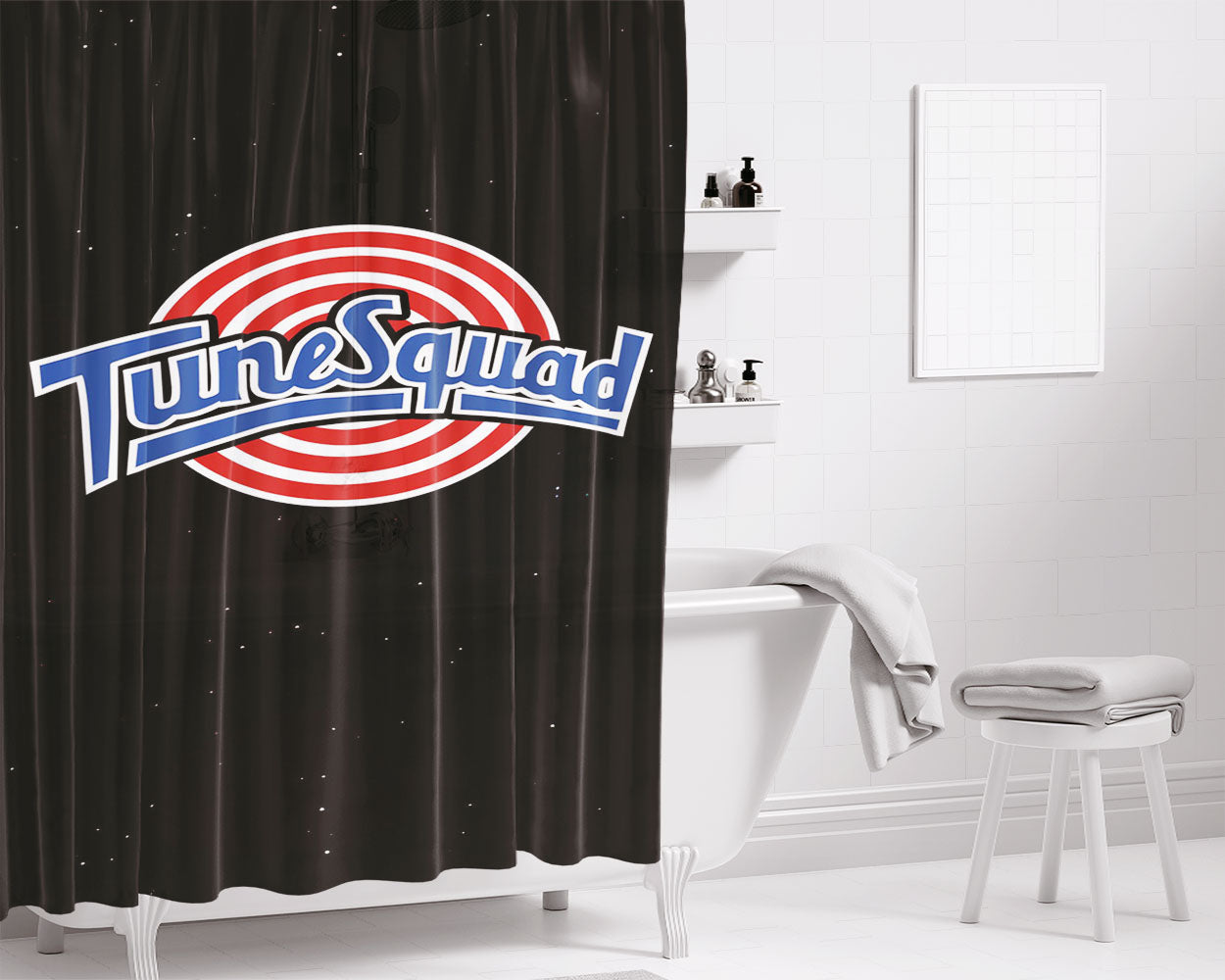 Tunes Squad Looney Tune Nba Bathroom Shower Curtain Fabric Waterproof | 66 X 72 Inch
