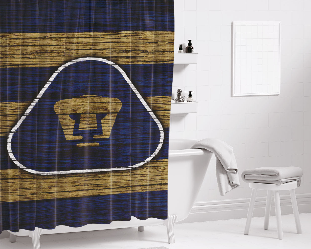 Unam Pumas Fc Bathroom Shower Curtain Fabric Waterproof | 66 X 72 Inch
