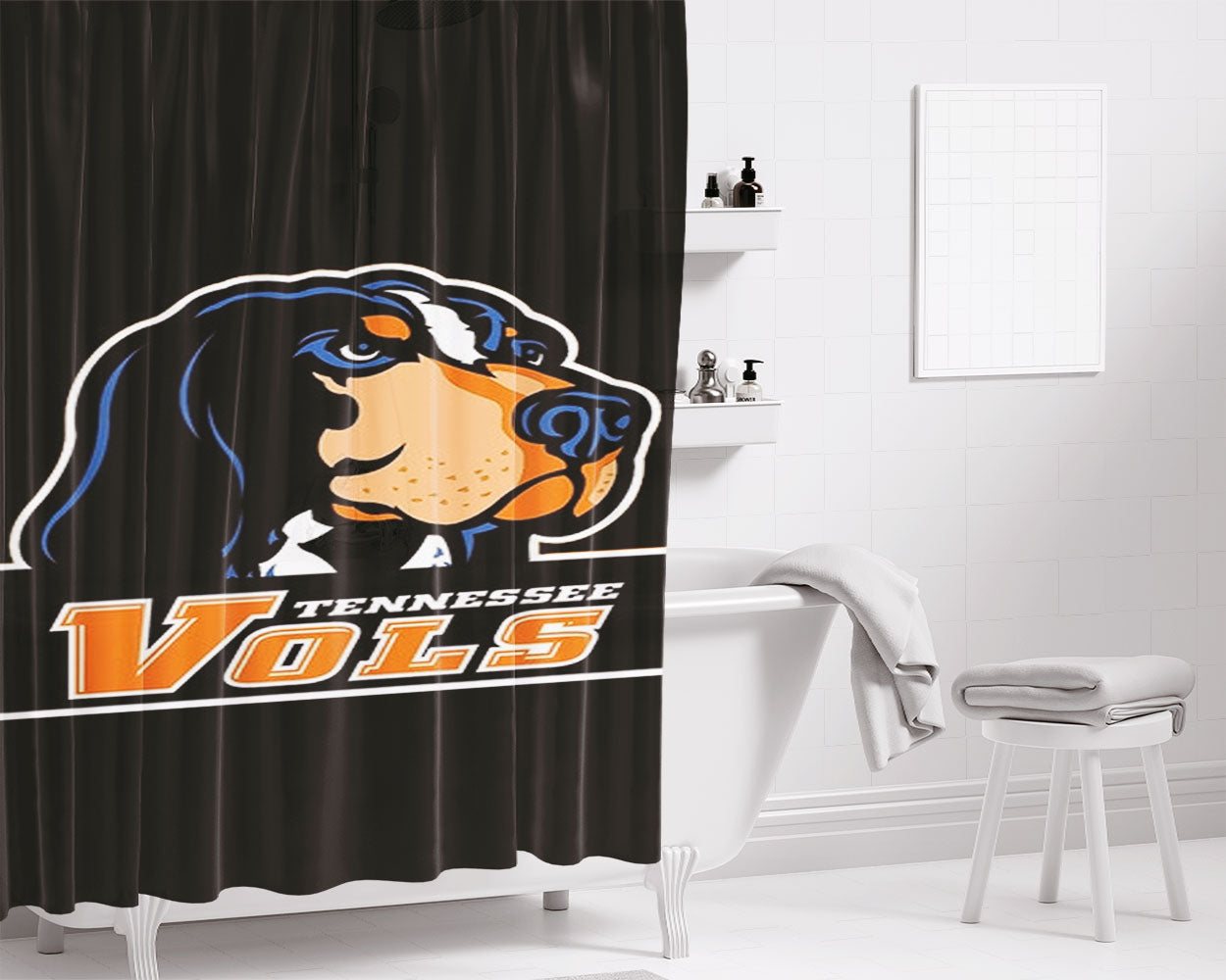 University Of Tennessee Ut Vols 2 Bathroom Shower Curtain Fabric Waterproof | 66 X 72 Inch