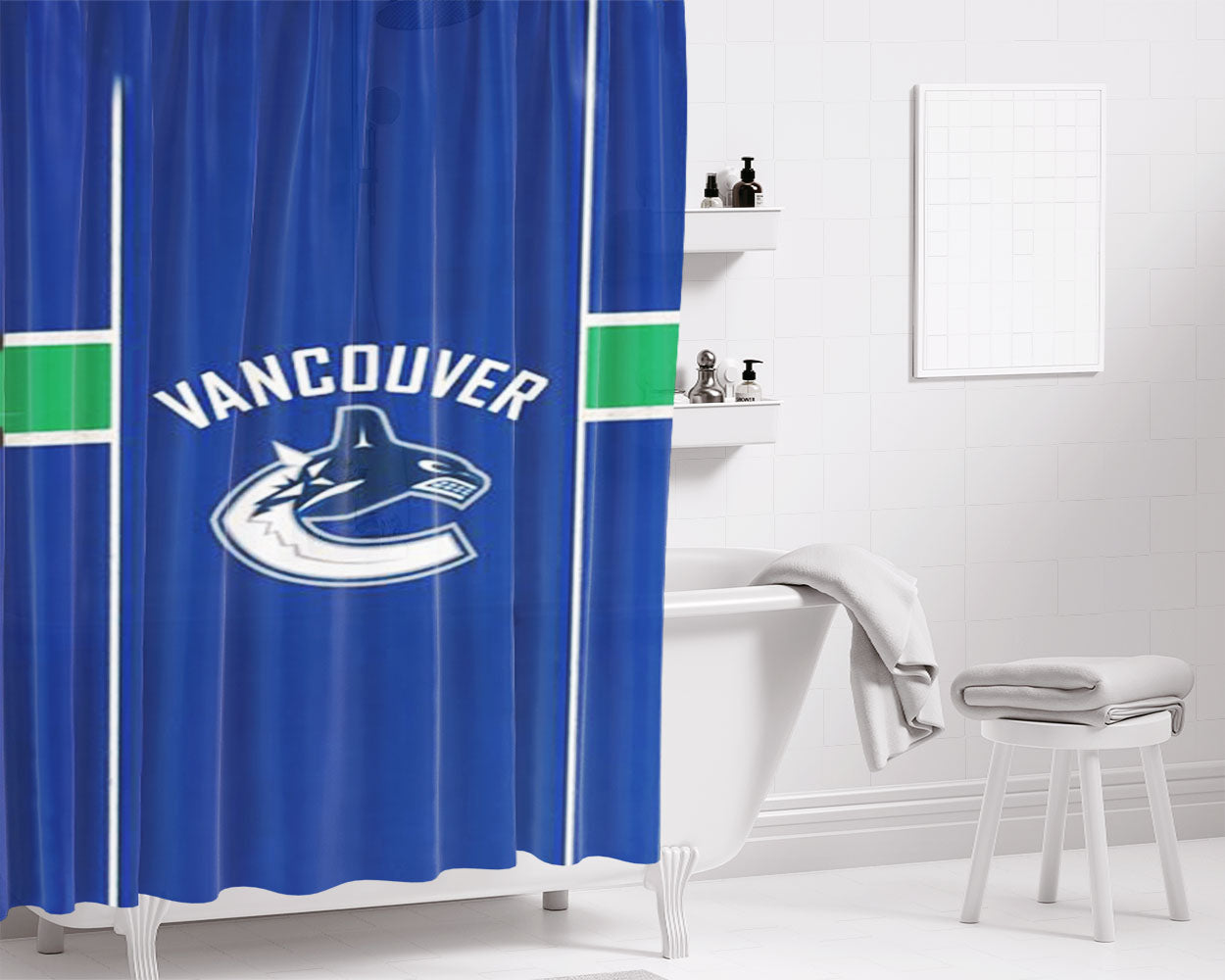 Vancouver Flag Bathroom Shower Curtain Fabric Waterproof | 66 X 72 Inch