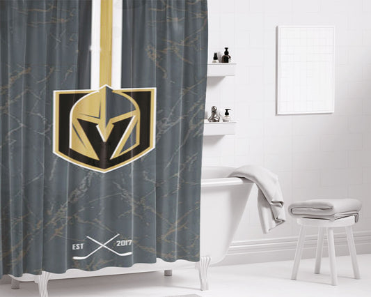 Personalized Vegas Golden Knights Est 2017 Shower Curtain Farmhouse Bathroom Decor