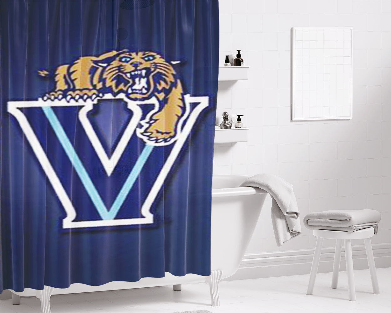 Villanova Basketball Bathroom Shower Curtain Fabric Waterproof | 66 X 72 Inch