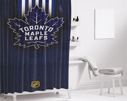 Personalized Wallpaper Sport Logo Nhl Hockey Toronto Maple Leafs Shower Curtain Farmhouse Bathroom Decor