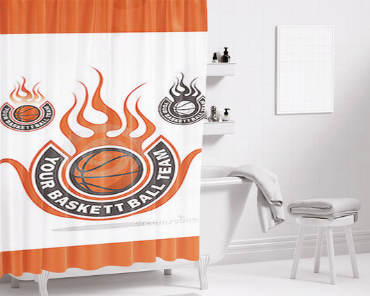Personalized Your Basketball Team Shower Curtain Farmhouse Bathroom Decor