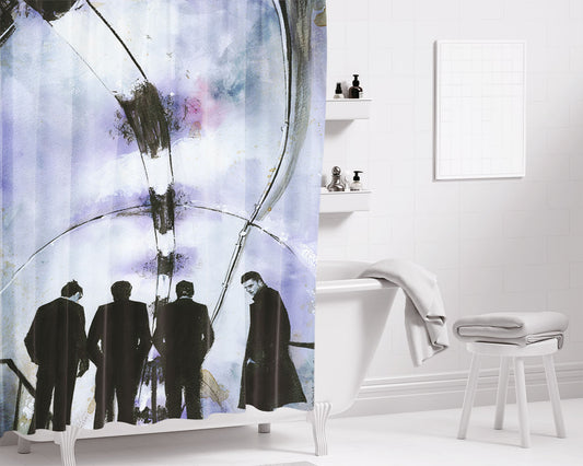 Joy Division Art Watercolor Bathroom Shower Curtain Fabric Waterproof