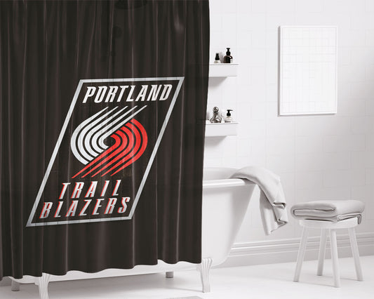 Portland Trail Blazers Hardwood Bathroom Shower Curtain Fabric Waterproof
