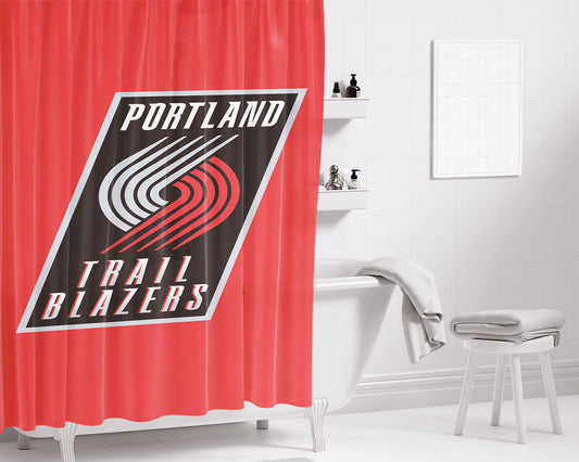 Portland Trail Blazers Bathroom Shower Curtain Fabric Waterproof