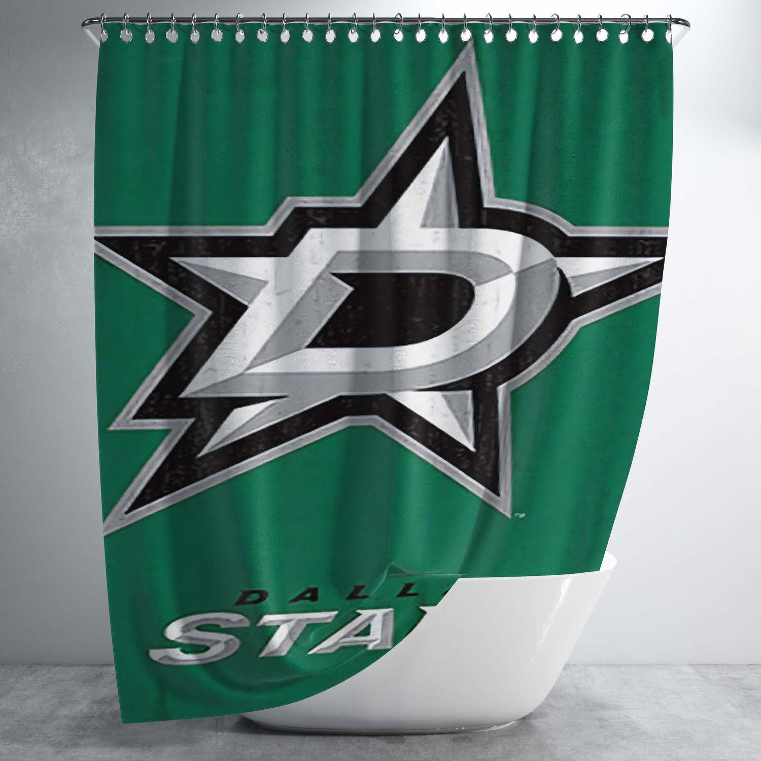 Dallas Stars Logo Bathroom Shower Curtain Fabric Waterproof | 66 X 72 Inch
