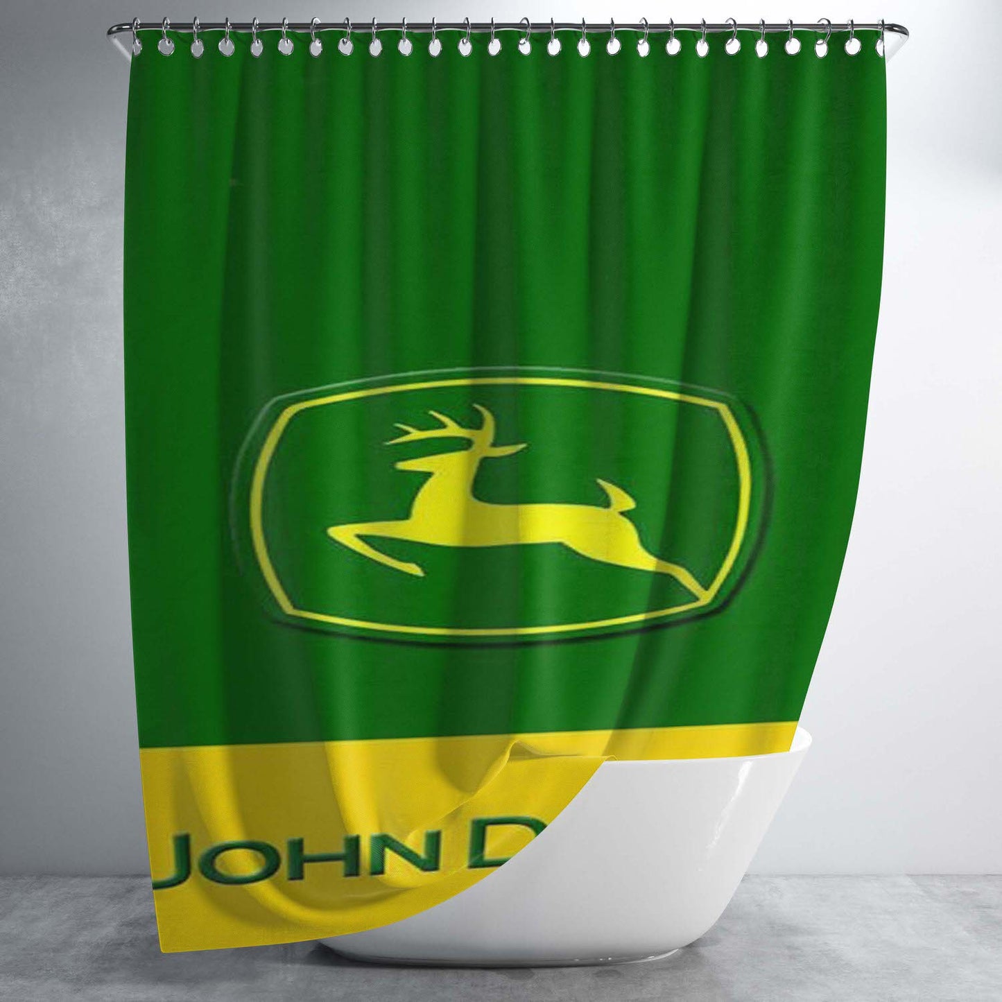 John Deere Bathroom Shower Curtain Fabric Waterproof | 66 X 72 Inch