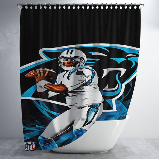 Cam Newton Carolina Panthers Bathroom Shower Curtain Fabric Waterproof | 66 X 72 Inch