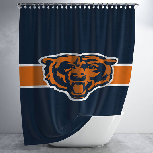 Chicago Bears Bathroom Shower Curtain Fabric Waterproof | 66 X 72 Inch