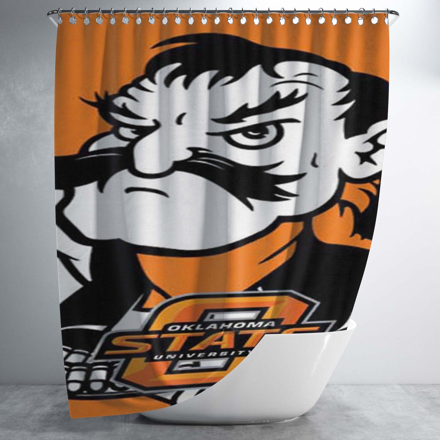 Oklahoma State Big Cowboy Bathroom Shower Curtain Fabric Waterproof | 66 X 72 Inch
