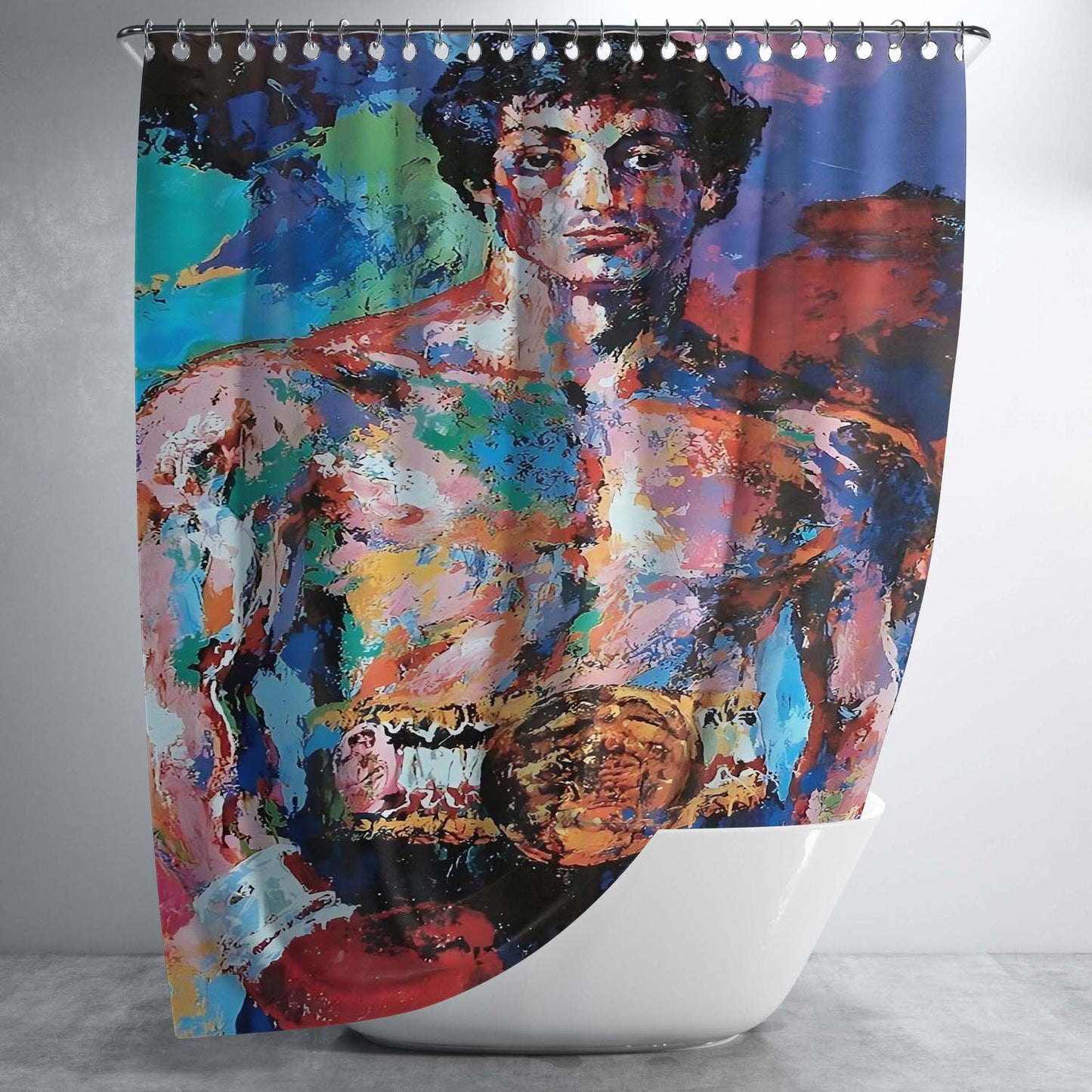 Stallone Rocky Balboa Art 2 Bathroom Shower Curtain Fabric Waterproof | 66 X 72 Inch