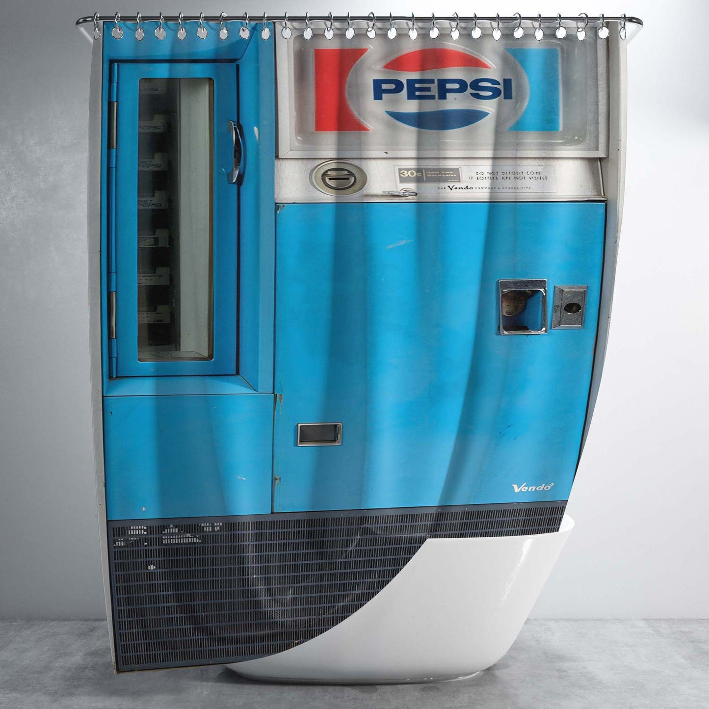 Vintage Pepsi Vending Machine Bathroom Shower Curtain Fabric Waterproof | 66 X 72 Inch