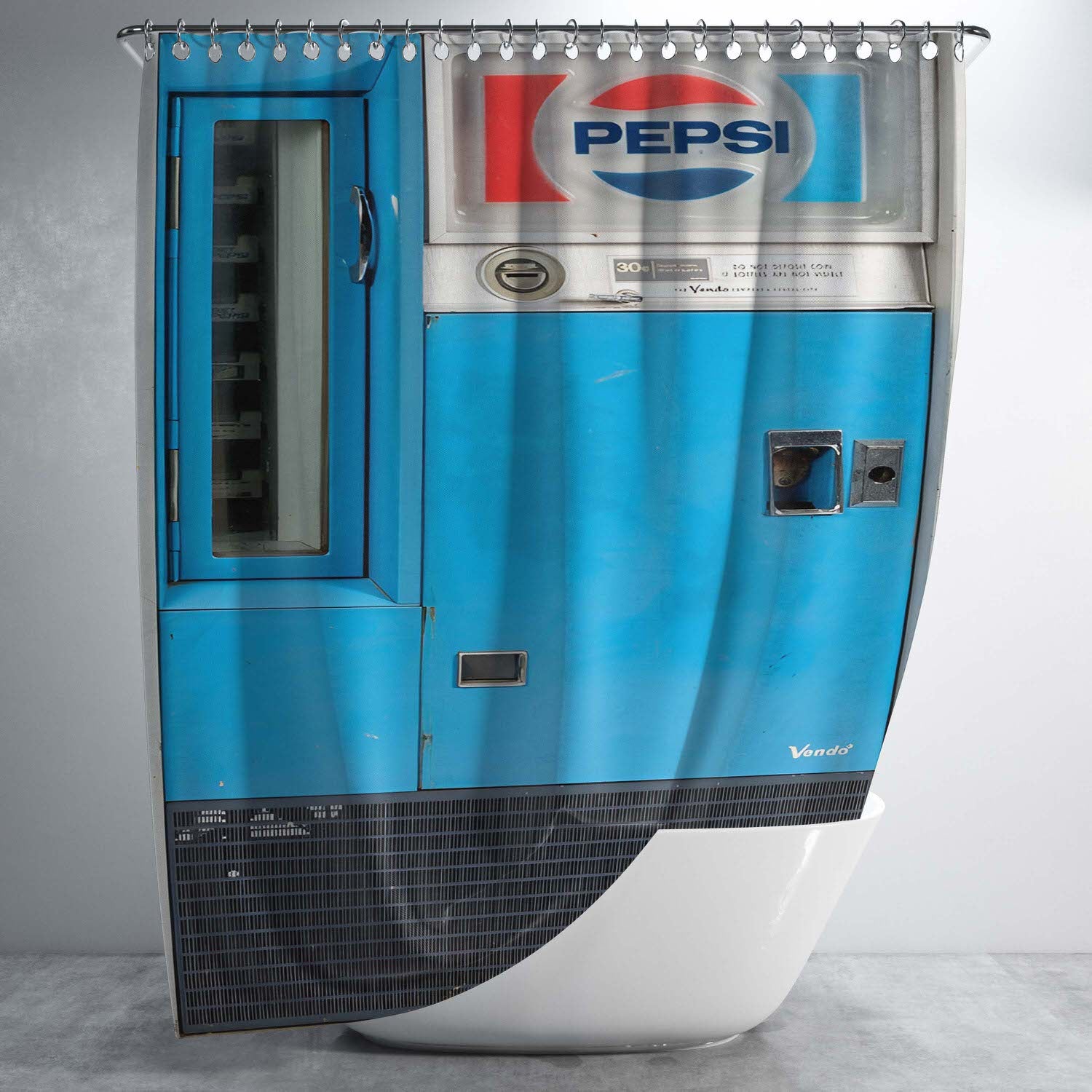 Vintage Pepsi Vending Machine Bathroom Shower Curtain Fabric Waterproof | 66 X 72 Inch