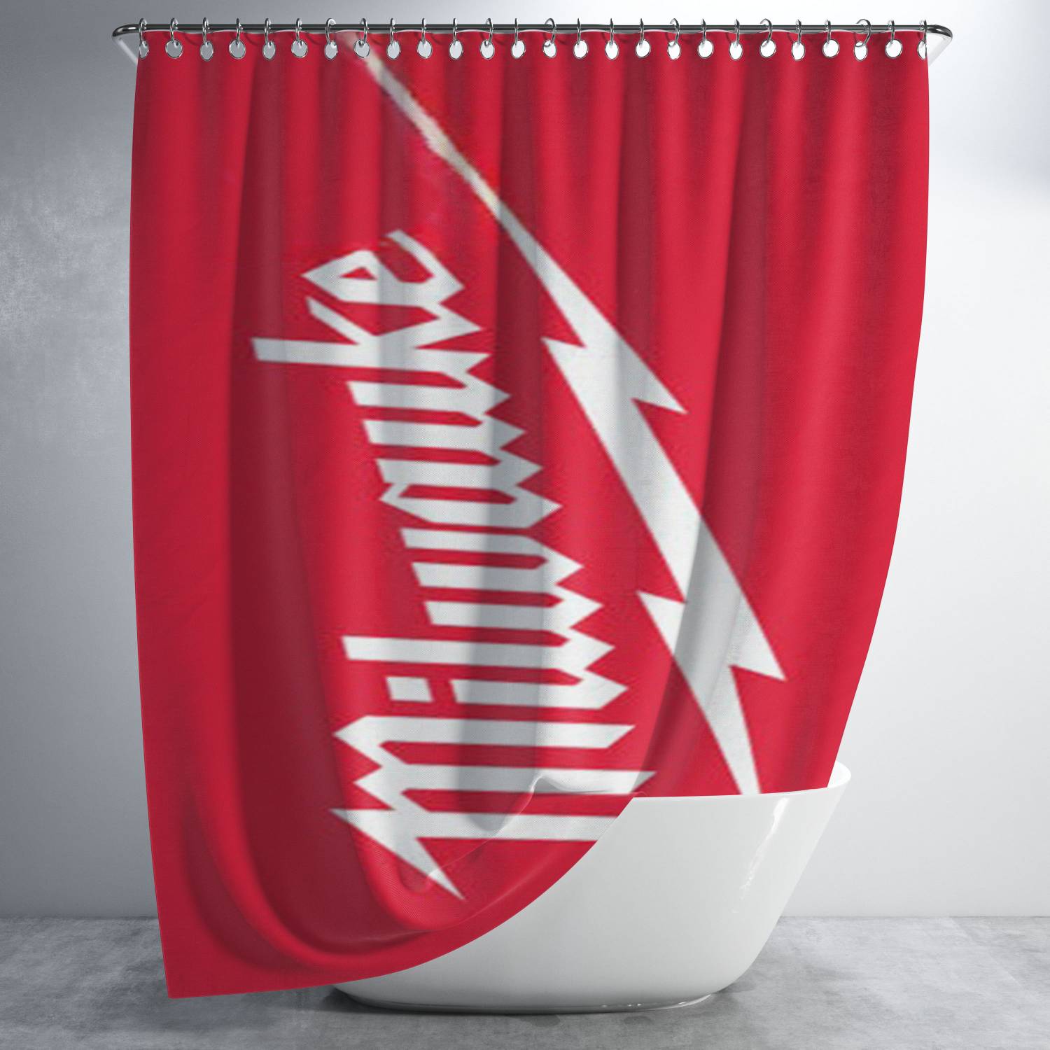 Milwaukee Logo Bathroom Shower Curtain Fabric Waterproof | 66 X 72 Inch
