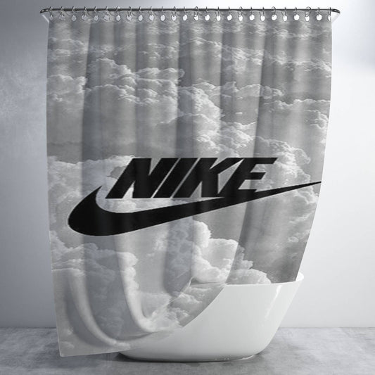 Nike Logo Cloud Bathroom Shower Curtain Fabric Waterproof | 66 X 72 Inch
