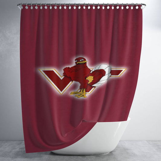 Virginia Tech Symbol Bathroom Shower Curtain Fabric Waterproof | 66 X 72 Inch