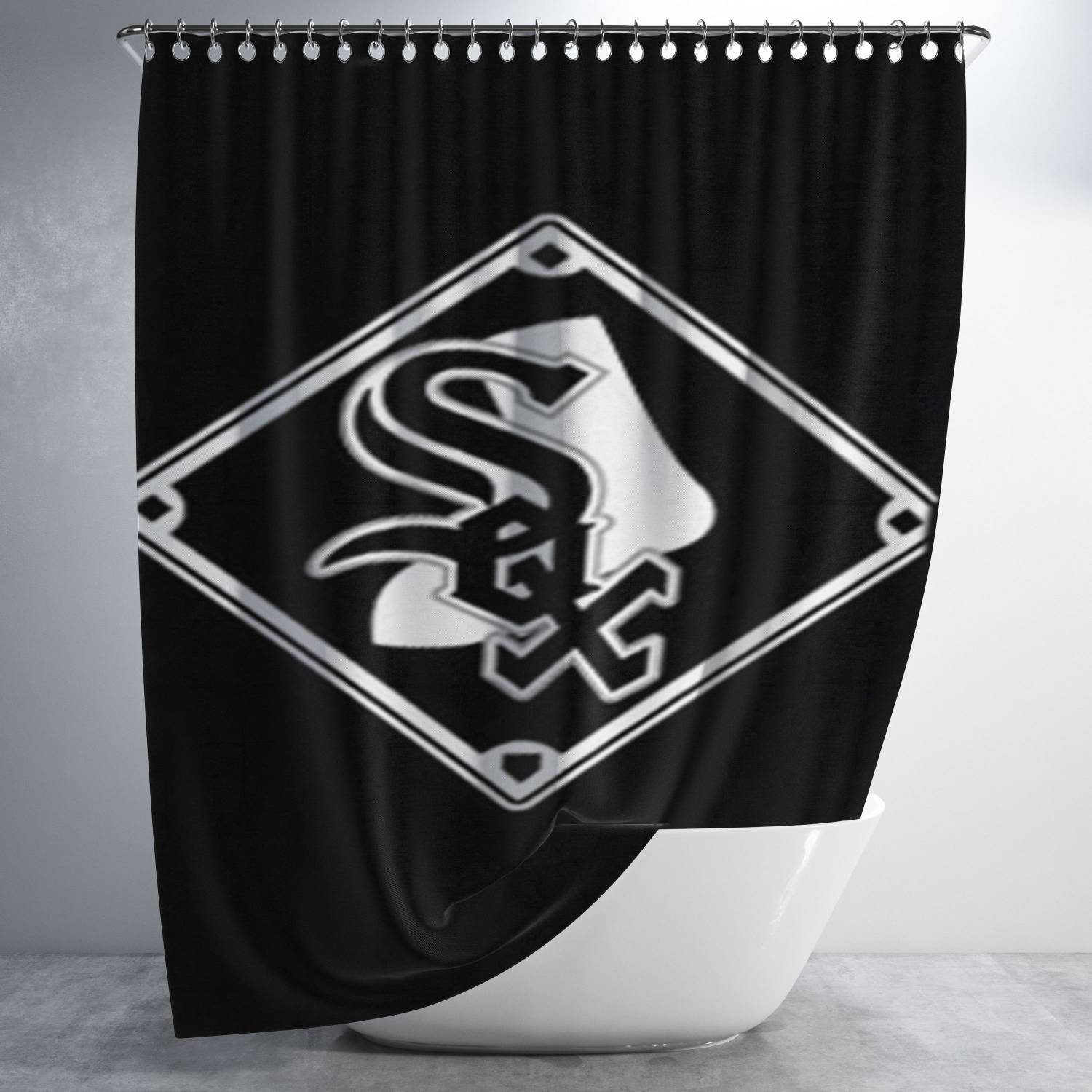 Chicago White Sox 2 Bathroom Shower Curtain Fabric Waterproof | 66 X 72 Inch