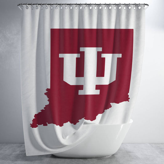 Indiana Hoosiers Bathroom Shower Curtain Fabric Waterproof | 66 X 72 Inch