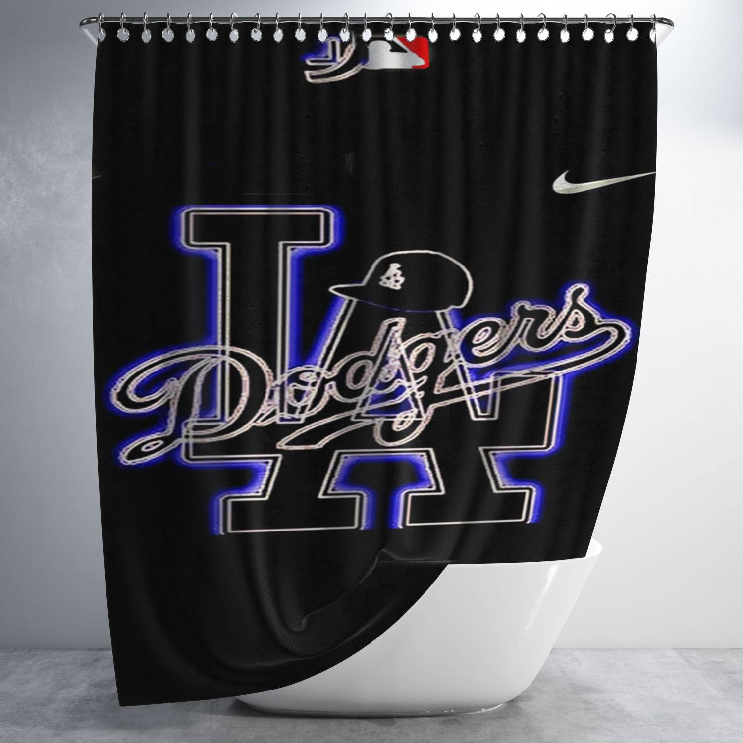 La Dodgers Mlb 9876 Bathroom Shower Curtain Fabric Waterproof | 66 X 72 Inch