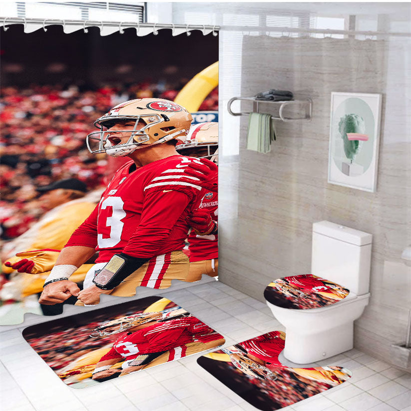 Brock Purdy. San Francisco 49Ers White Shower Curtain Set Fabric Waterproof