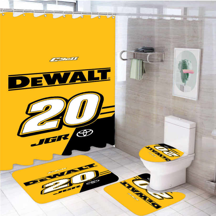 Christopher Bell - Dewalt White Shower Curtain Set Fabric Waterproof
