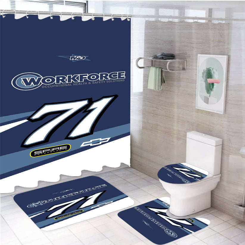 Michael Mcdowell- Workforce White Shower Curtain Set Fabric Waterproof
