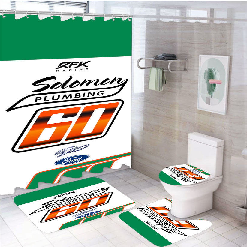 Ryan Preece - Solomon Plumbing White Shower Curtain Set Fabric Waterproof