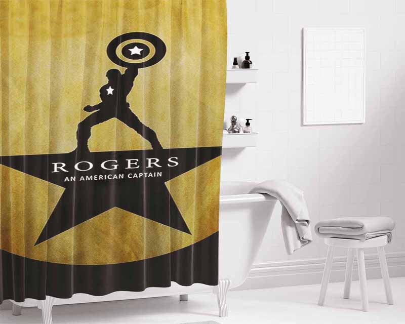 Captain America Hamilton Bathroom Shower Curtain Fabric Waterproof | 66 X 72 Inch