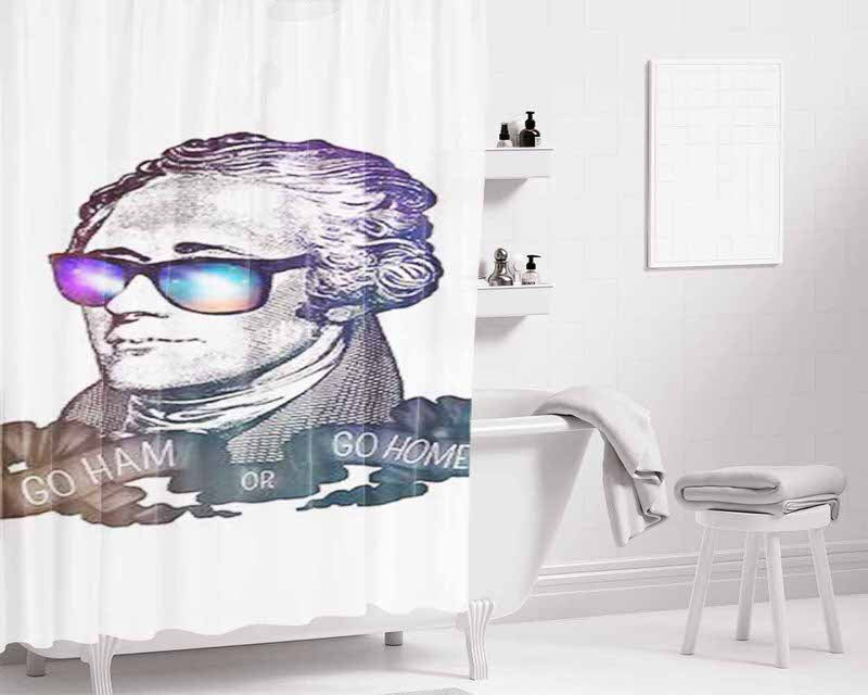 Hamilton Go Ham Or Go Home Bathroom Shower Curtain Fabric Waterproof | 66 X 72 Inch