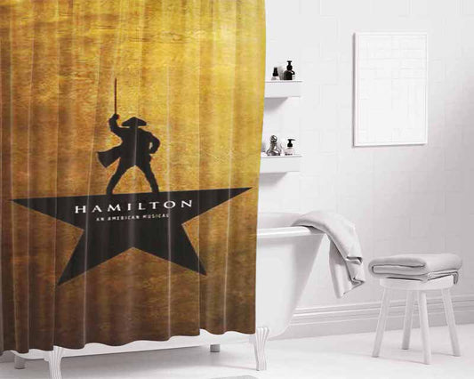 Hamilton Musical George Washington Bathroom Shower Curtain Fabric Waterproof | 66 X 72 Inch