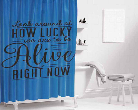 Hamilton Musical Quote Bathroom Shower Curtain Fabric Waterproof | 66 X 72 Inch