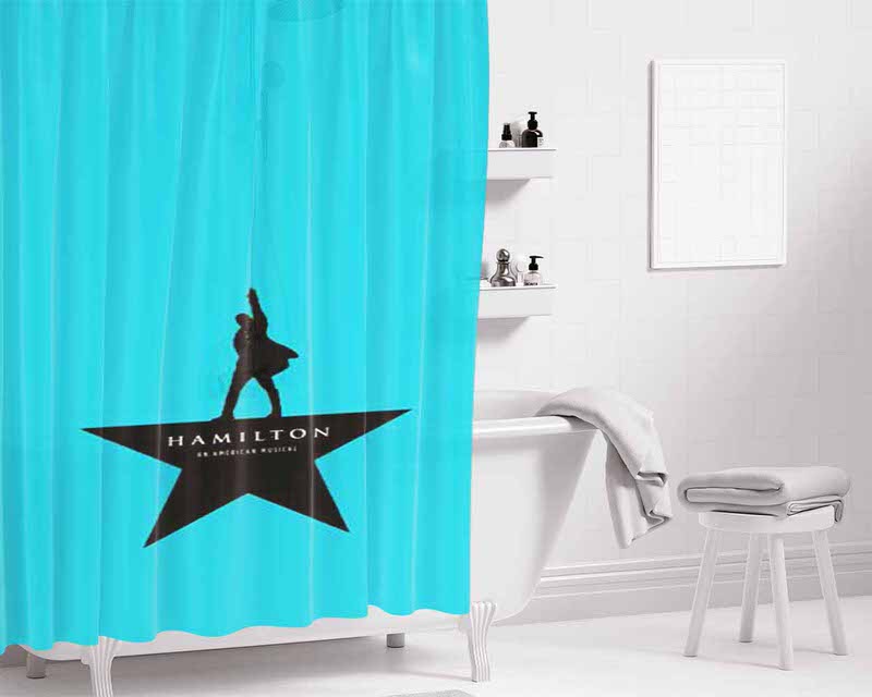 Hamilton Musical Bathroom Shower Curtain Fabric Waterproof | 66 X 72 Inch
