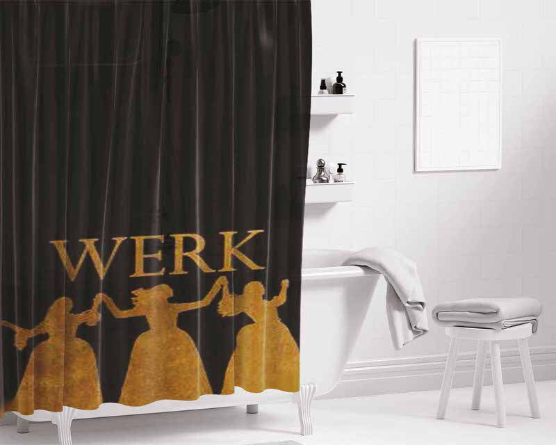 Hamilton Werk Bathroom Shower Curtain Fabric Waterproof | 66 X 72 Inch