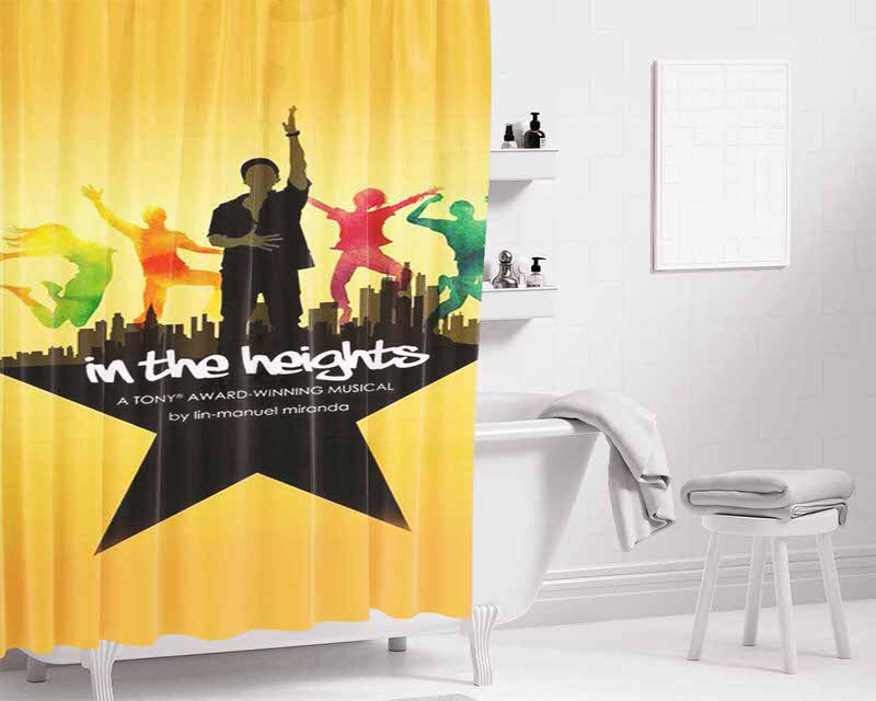 In The Heights Hamilton Broadway Musical Bathroom Shower Curtain Fabric Waterproof | 66 X 72 Inch