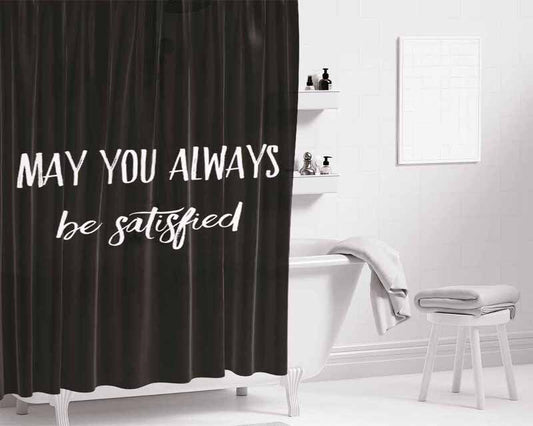 May You Always Be Satisfied Hamilton Bathroom Shower Curtain Fabric Waterproof | 66 X 72 Inch