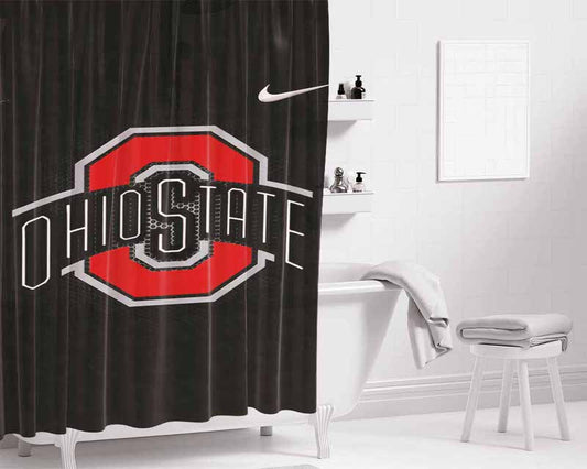 Ohio State Buckeyes 987 Bathroom Shower Curtain Fabric Waterproof | 66 X 72 Inch