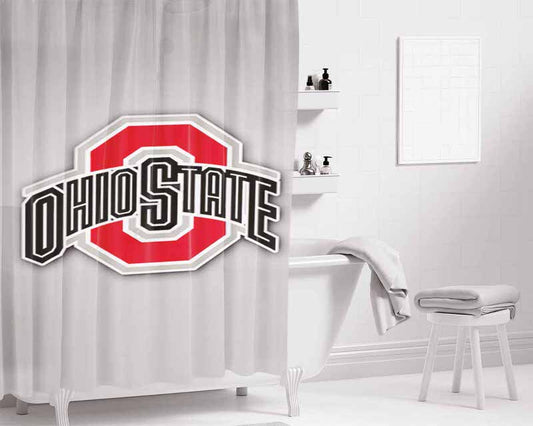 Ohio State Logo Bathroom Shower Curtain Fabric Waterproof | 66 X 72 Inch