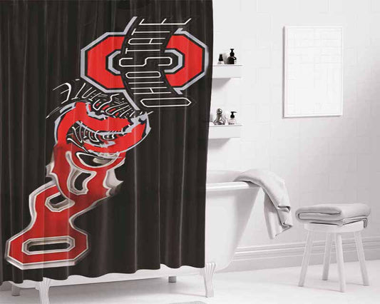 Ohio State University Art Bathroom Shower Curtain Fabric Waterproof | 66 X 72 Inch
